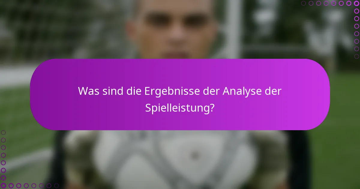 Was sind die Ergebnisse der Analyse der Spielleistung?