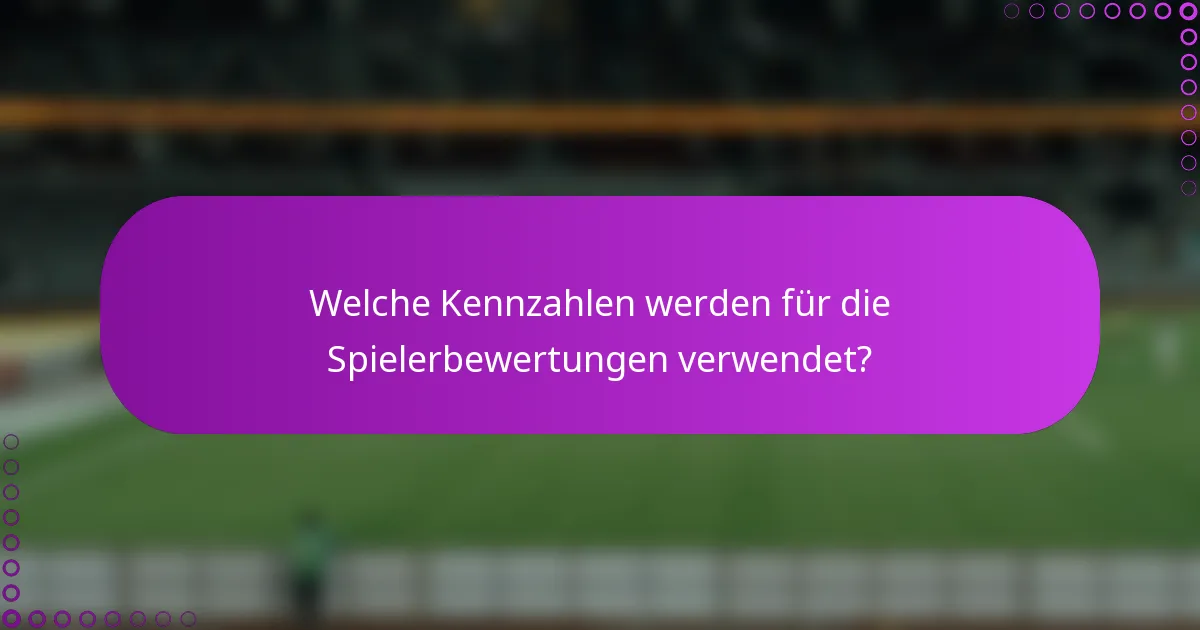 Welche Kennzahlen werden für die Spielerbewertungen verwendet?